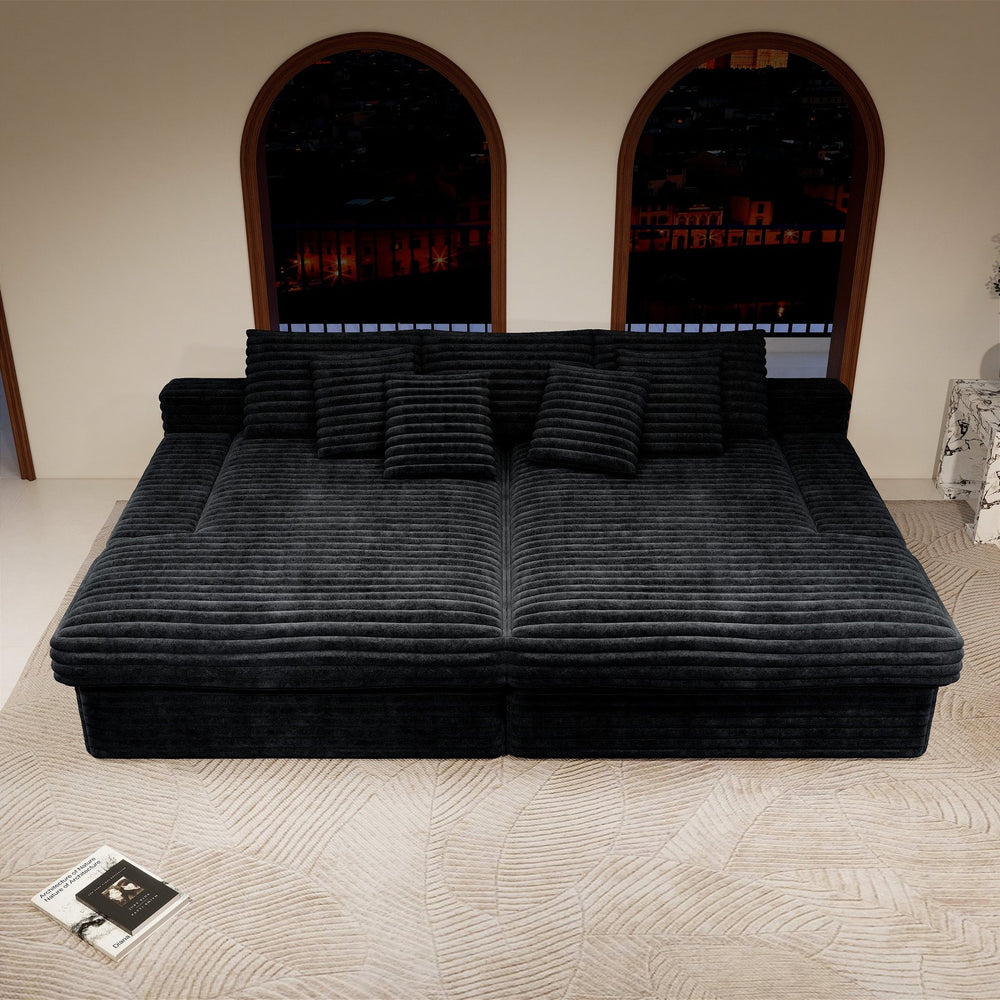 English Elm 118.1*66.9"Modular Sectional Sofa - Plush Corduroy, No Assembly, Versatile Design For Living Spaces W3819S00061