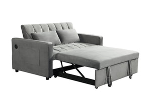 English Elm 3 In 1 Sleeper Sofa Couch Bed - Versatile Gray Futon With Adjustable Backrest & Space-Saving Design W1420P193614