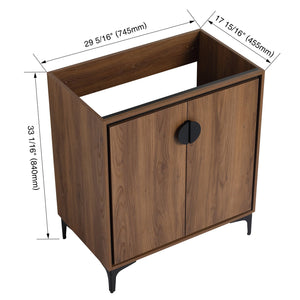 English Elm 30 Brown Bathroom Vanity Cabinet with 2 Doors - Engineered Wood Freestanding Storage, Easy Install W1972P164354