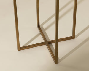 Sunpan Sheena End Table - Elegant Iron Design, Stylish Home Accent, Perfect for Living Room Decor Antique Brass