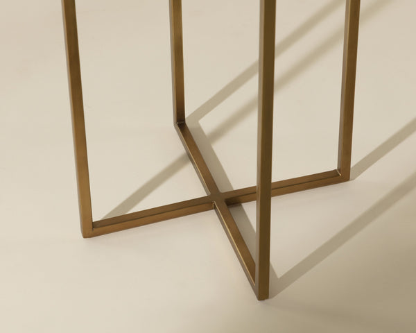 Sunpan Sheena End Table - Elegant Iron Design, Stylish Home Accent, Perfect for Living Room Decor Antique Brass