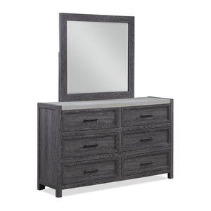 English Elm 1pc Modern Minimalist 4-Drawer Tall Chest with Two-Tone Finish, Sleek Bedroom Storage Cabinet Gray 61 L x 19.5 W x 38 H B2741P330133