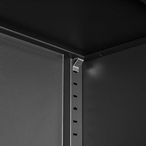 English Elm 72-inch Steel Locking Office Cabinet with 4 Adjustable Shelves for Legal File Storage Black T3625P400653