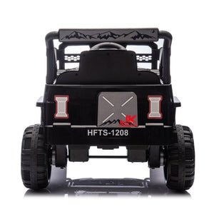 English Elm 12v Kids Electric Ride on Truck with Parental Remote Four Wheel Suspension and Led Lights Black W1578P187459