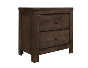 English Elm Wallace & Bay - Brown 2-Drawer Nightstand - Rustic Modern Design With Easy-Care Engineered Wood And Ample Storage B2709P212318-GIGA