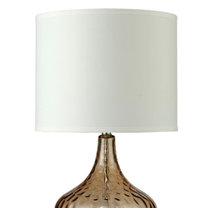 English Elm 24.5" Elegant Amber Glass Table Lamp "Courtney" With Chrome-Silver Accents For Stylish Ambiance B072116092