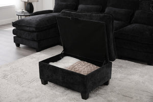 English Elm United U-Shape 106" Sectional Sofa - Cloud Couch With Usb Ports, Storage Ottoman & Comfy Pillows W1568S00229-GIGA