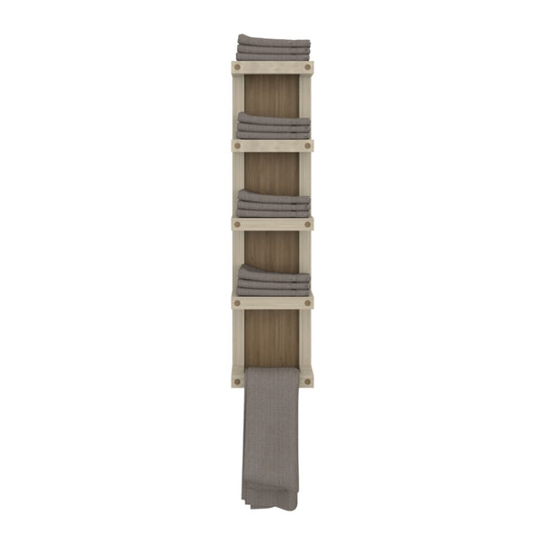 English Elm Chidester Five Shelf Towel Tower Natural Oak Finish Freestanding Bathroom Organizer B097P407601