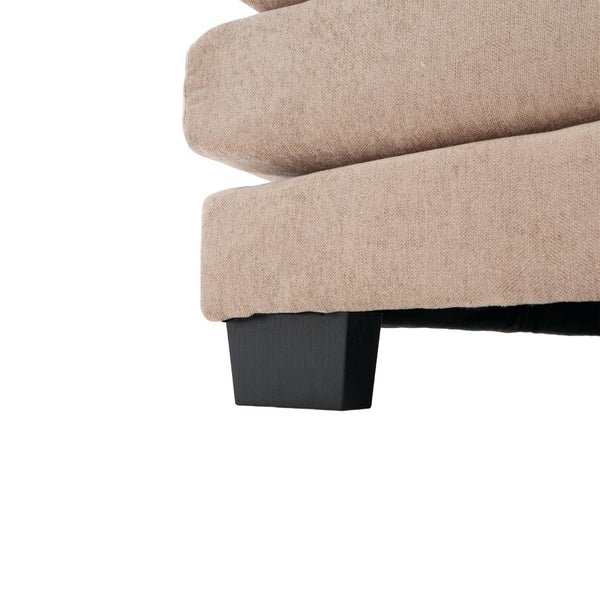 English Elm United We Win U-Shaped Chenille Sectional Couch, 4-Seat Modular Sofa With Memory Foam & Storage W1568S00219-GIGA