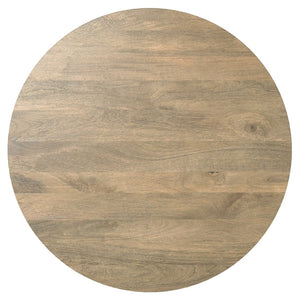 English Elm Millbury Solid Mango Wood Round Coffee Table Rustic Drum Design for Living Room Brown B136P429082