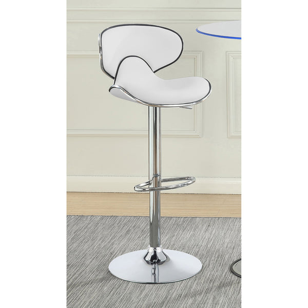 English Elm Edenton White Upholstered Adjustable Bar Stool Set of 2 — Swivel Leatherette Comfort, Metal Base Stable B062P344920