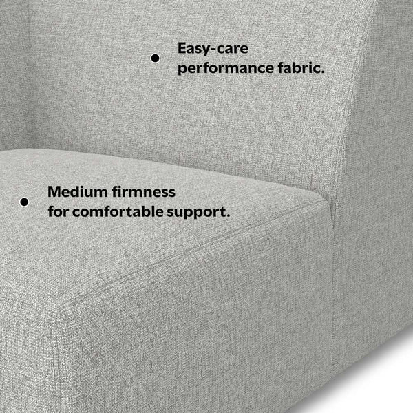 English Elm Rex Pale Grey Corner Sofa Module — Eco-Friendly Performance Fabric, Feather-Wrapped Foam Comfort, 40.6" B136P199233