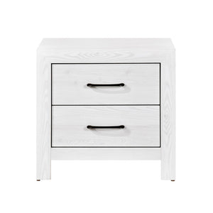 English Elm Eby White 2 Drawer Nightstand with Black Nickel Pulls for Modern Bedroom B056P416878