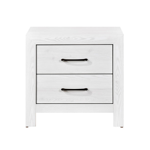 English Elm Eby White 2 Drawer Nightstand with Black Nickel Pulls for Modern Bedroom B056P416878