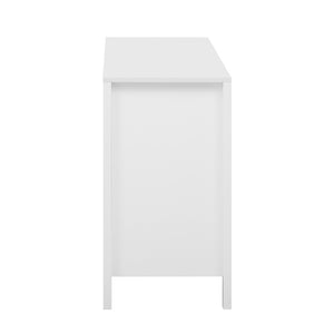 English Elm U_Style Modern Wave Design Sideboard - Versatile Storage Console With 3 Drawers & Adjustable Shelves N711P269066K-GIGA