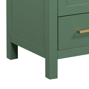 English Elm 60" Green Bathroom Vanity Set with Double Ceramic Sinks, Solid Wood Storage, Soft-Close Doors, Modern Durable Design N729P000001F