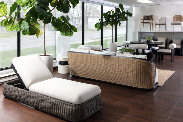 Sunpan BORA Sofa - Luxurious Louis Cream Outdoor Seat with Elegant Wicker Design & Weather-Resistant Comfort 111864V