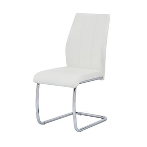 English Elm Contemporary Soft White Faux Leather Dining Chairs Set of 2 with Chrome Frame — Sleek Armless Seats for Home, Office, Kitchen B011P365515