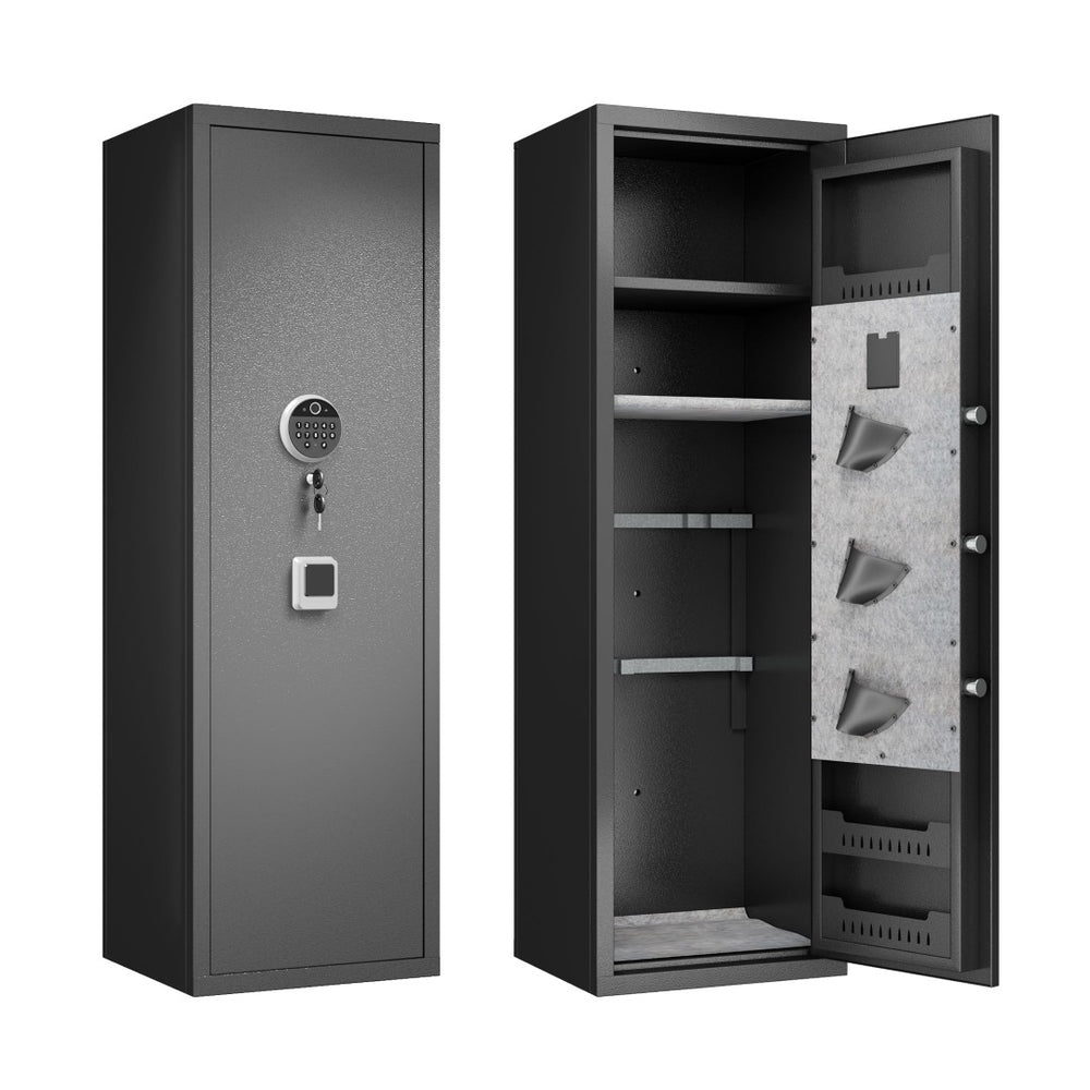 English Elm Gun Safe Biometric Steel Cabinet for Rifles Pistols with Keypad and Quick Access W1831P246169