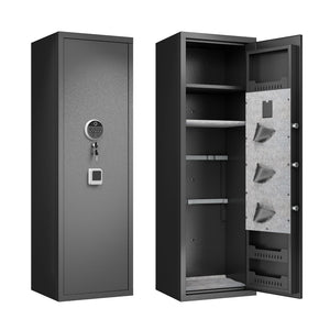English Elm Gun Safe Biometric Steel Cabinet for Rifles Pistols with Keypad and Quick Access W1831P246169