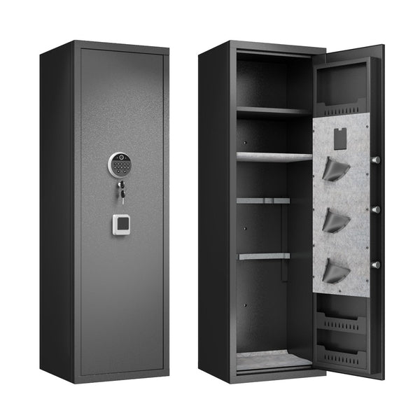English Elm Gun Safe Biometric Steel Cabinet for Rifles Pistols with Keypad and Quick Access W1831P246169
