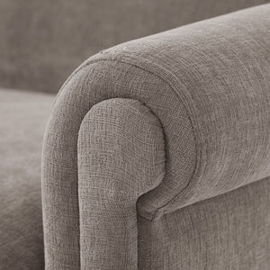 English Elm Modern Chenille Loveseat with Rolled Arms Pocket Spring Cushions and Rubberwood Legs Brown N763P362173D
