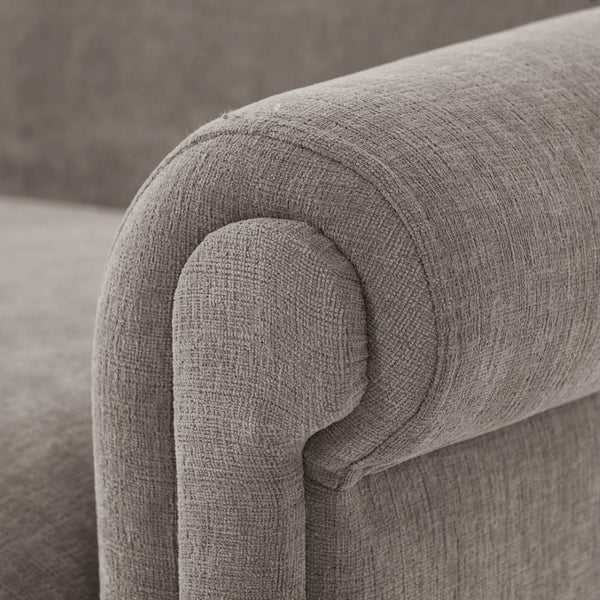 English Elm Modern Chenille Loveseat with Rolled Arms Pocket Spring Cushions and Rubberwood Legs Brown N763P362173D
