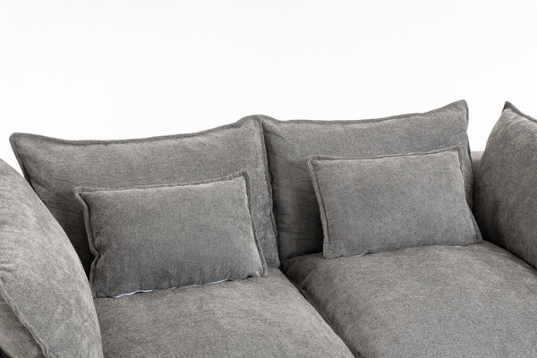 English Elm 74.8" Oversized Modular Cloud Sofa Deep Seat Cotton Linen Upholstered Living Room Couch Antique Grey W2530P458025