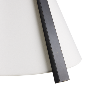 Frey Pendant Light - Modern Satin Black Steel Fixture with Chic White Fabric Shade, Adjustable Height