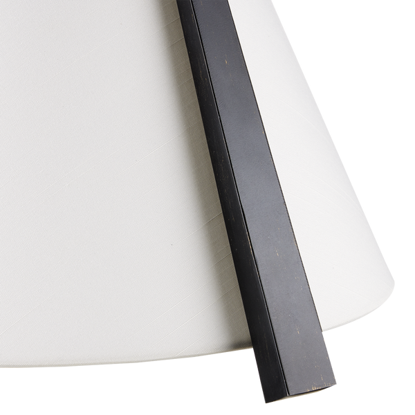 Frey Pendant Light - Modern Satin Black Steel Fixture with Chic White Fabric Shade, Adjustable Height