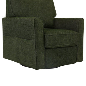 English Elm 360° Swivel Chair Accent Barrel Armchair with Chenille Upholstery, Deep Seat & Side Storage Pockets Green N719P283037F