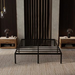 English Elm Modern Steel Queen Platform Foundation Low Profile Minimalist Bedroom Base B337P335241