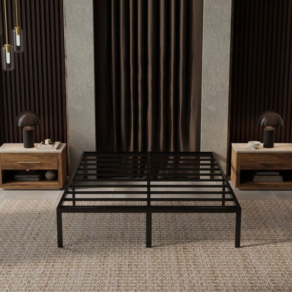 English Elm Modern Steel Queen Platform Foundation Low Profile Minimalist Bedroom Base B337P335241