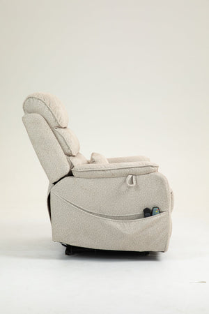 English Elm Lounge Electric Lift Chair – 180° Recline, Dual Remotes, Storage Pockets, Ideal For Elderly Comfort W547S00056