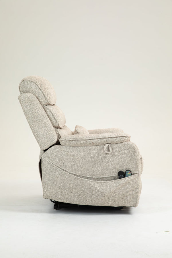 English Elm Lounge Electric Lift Chair – 180° Recline, Dual Remotes, Storage Pockets, Ideal For Elderly Comfort W547S00056