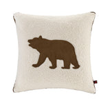 Woolrich Bear Lodge/Cabin Square Berber Pillow WR30-2189 White