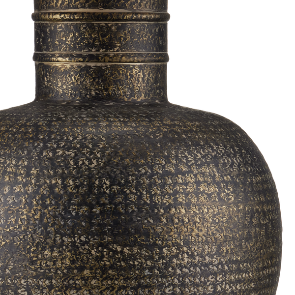 Braille Table Lamp - Rustic Antique Brass Finish, Handcrafted Aluminum Design with Natural Linen Shade