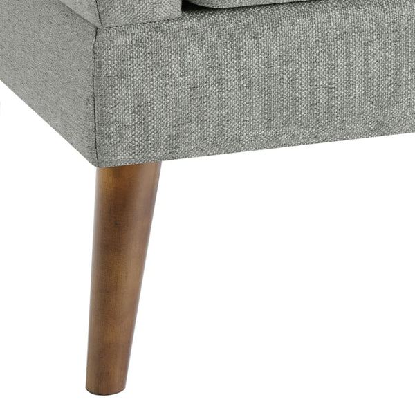 English Elm Modern Hand-tufted Lounge Chair Solid Wood Legs Mid-century Accent Seat for Living Room Gray B035P482918