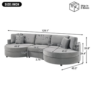 English Elm Christopher Knight Home® - 3-seater Curved Chenille Sofa with Plush 7.5" Seat Cushions and Two Pillows for Stylish Living DARK GREY N763S000020R