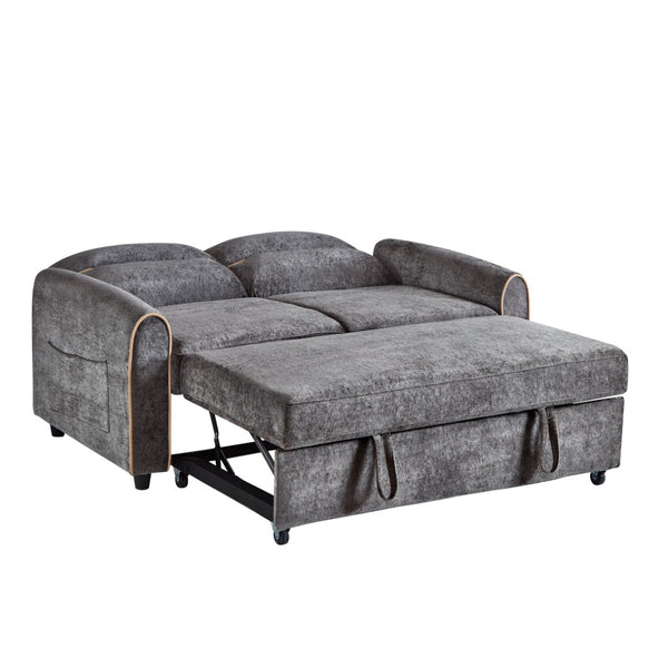 English Elm Swivel Barrel Accent Chair Chenille Tufted Round Club Seat for Living Room Lounge Grey N719S002330E