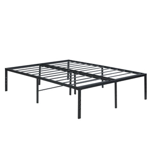 English Elm Queen Metal Bed Frame - Heavy-Duty 1000lb Support, Quiet Reinforced Slats, Easy Assembly, Black W311P282480