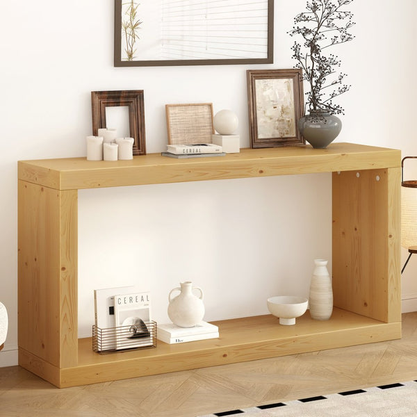 English Elm U_Style Modern Minimalist Square Entry Table - Sleek Design For Foyers, Living Rooms & Corridors N711P245613O-GIGA