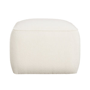 English Elm Christopher Knight Home® - Upholstered Square Ottoman with Luxurious Bouclé Fabric, Dense Foam & Pocket Coil Comfort, Modern Appeal White N757P294261U