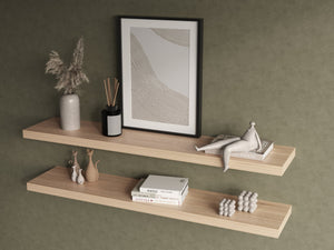 English Elm Floating Shelf Lyle Set of Two 47.2" Light Pine Beige Floating Shelves Space-Saving Modern Display Solution B092P245921