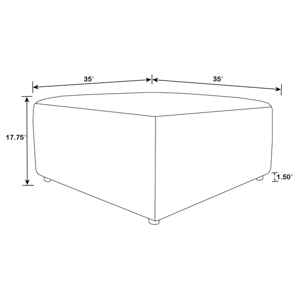 English Elm Marlowe Pearl Upholstered Square Ottoman with Durable Scratch-Resist Finish, Elegant Sheen, 35" Wide B062P333485