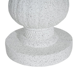 English Elm Berra Mgo Outdoor Umbrella Base Side Table Carved Leaf Marble Patio Accent N775P362775W