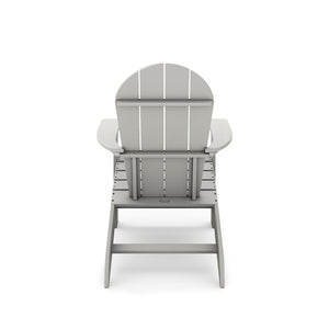 English Elm Adirondack Outdoor Chair Weatherproof Hdpe Fan Back Ergonomic Poolside Patio Lounger Dark Gray B195P198779