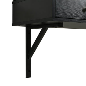 English Elm Floating Makeup Vanity Desk with LED 3-Mode Mirror, USB/Type-C Charging Port and Spacious Drawers Black N844P263662B