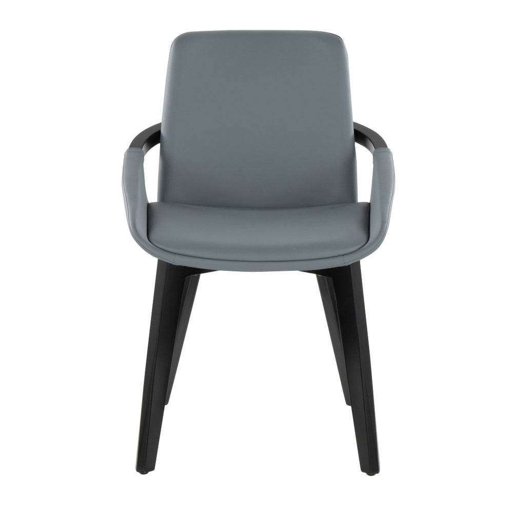English Elm Dining/accent Chair Solid Wood Tapered Legs Cream Upholstery Mid-century Modern Seating Grey B202P471308