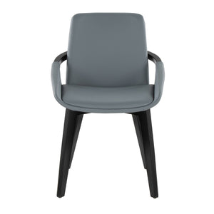 English Elm Dining/accent Chair Solid Wood Tapered Legs Cream Upholstery Mid-century Modern Seating Grey B202P471308